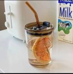 Slub cup with straw - Image 5