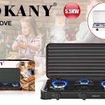 Sokany 3 face gas burner with cover